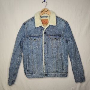 Levis Ladies Denim Sherpa Jean Jacket Size  S